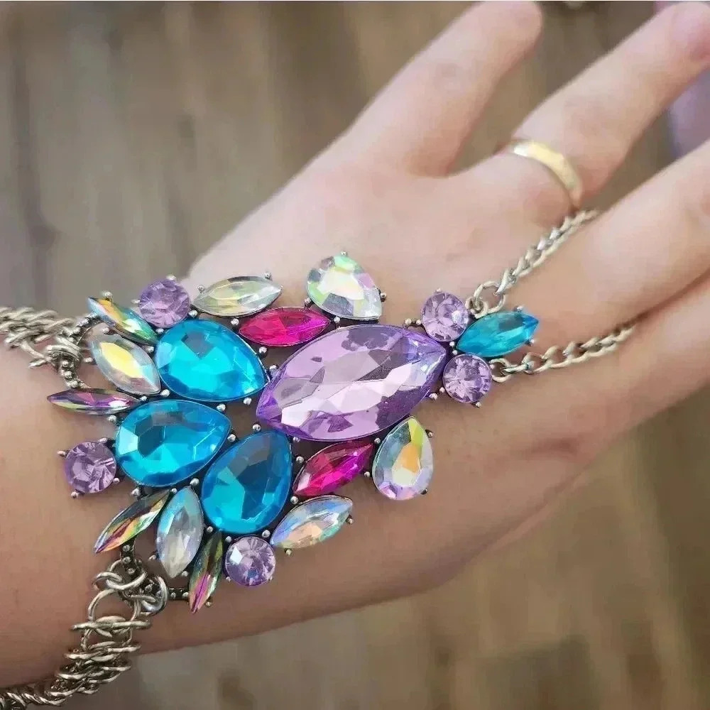 Rhinestone Bohemian bracelet holiday bracelet